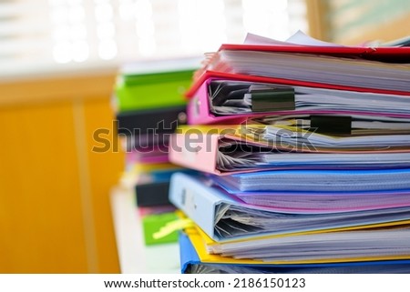 Similar – Image, Stock Photo piles of paper files