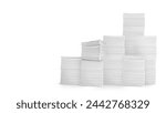 stack of papers isolated on a white background