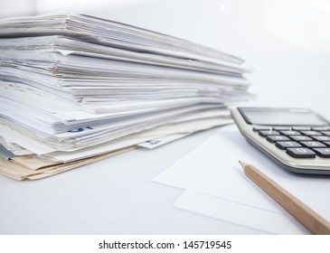stack of papers isolated on white