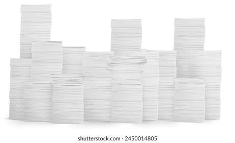 stack of papers isolated on a white background