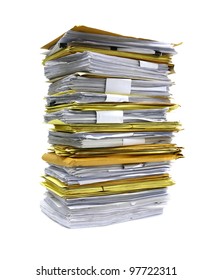 Stack Of Papers Isolated On White