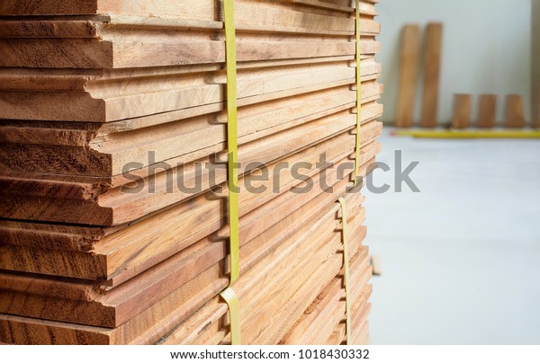 Stack Parquet Wood Slice Flooring Wood Interiors Stock Image