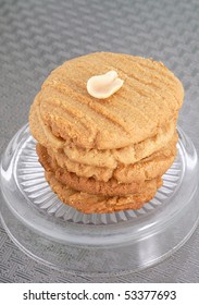 Stack of peanut butter cookies