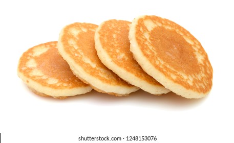 Stack Plain Pancakes On White Background Stock Photo 1248153076 ...