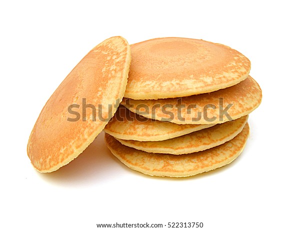 Stack Plain Pancakes On White Background Stock Photo (edit Now) 522313750