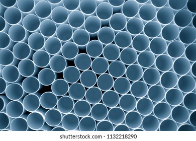 The stack of the plastic tube in the light blue scene.