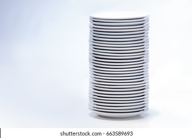 Stack Of Plates, Isolated On White