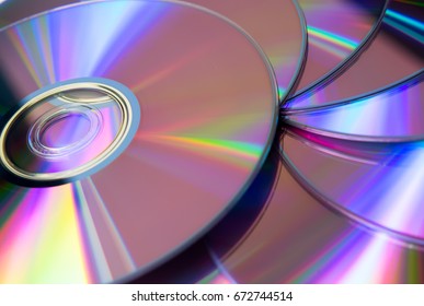 Stack of purple rewritable dvd collection