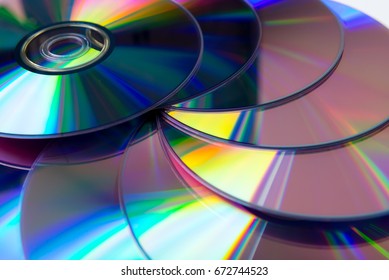 Stack of purple rewritable dvd collection