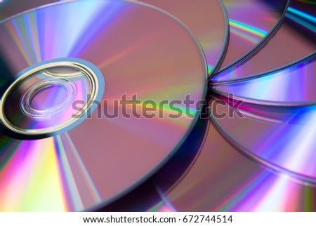 Stack of purple rewritable dvd collection