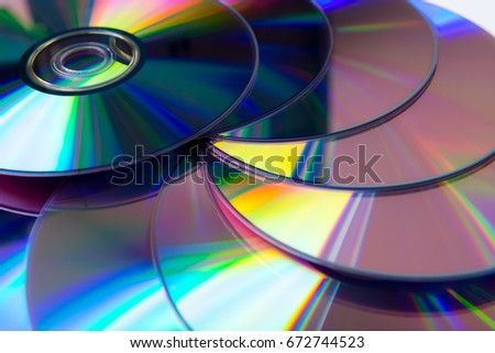 Stack of purple rewritable dvd collection