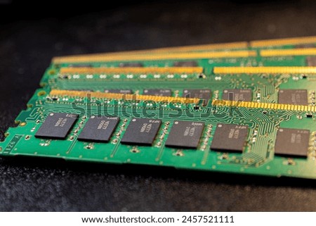 Stack of RAM memory DIMM chips