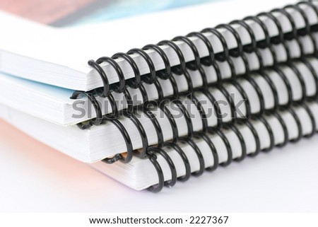 Stack of ringbinders Isolated on white.