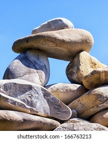 stack rocks at a creek