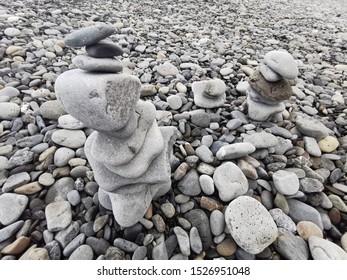 stack of rocks on rocky beach