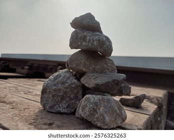 a stack of rocks on a rocks surface
