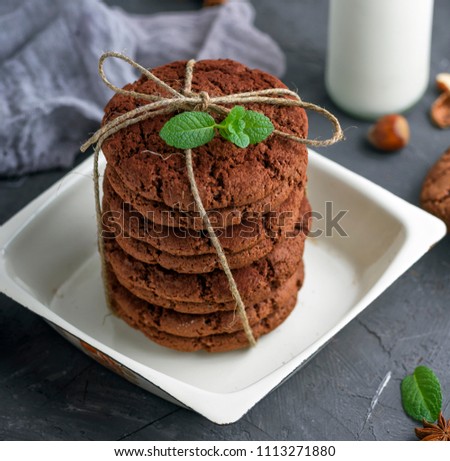 stack of round chocolate biscuits