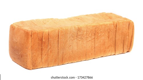 Stack Of Sliced White Bread. Isolated On A White Background.