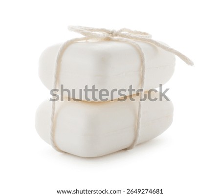 Stack of soap bars isolated on white