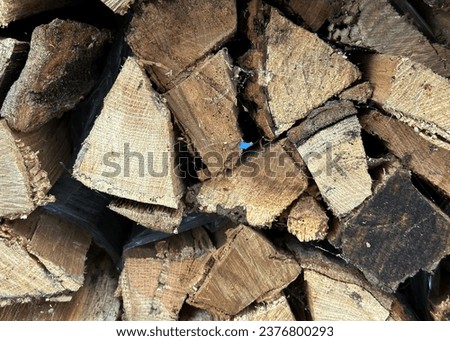 Stack of spit wood for fireplace