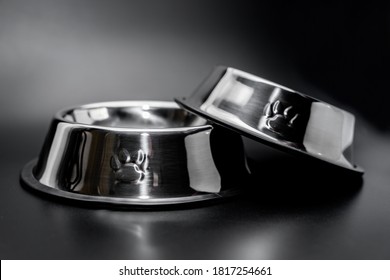 Stack Stainless bowl for pet on black background