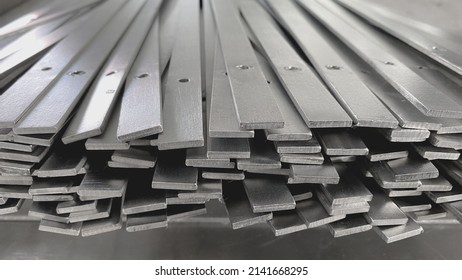 Stack Of Stainless Steel Flat Bar Of  Background