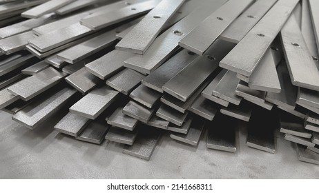 Stack Of Stainless Steel Flat Bar Of  Background