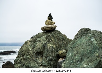 stack of stones at beach