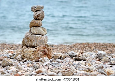 Stack of stones on the beach