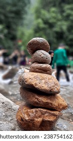 Stack of stones in river