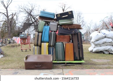 Stack Of Suitcases At The Heidelberg Project