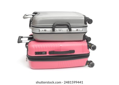 Stack of suitcases  isolated on a white background