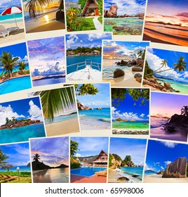 Stack of summer beach shots  - nature and travel background (my photos)