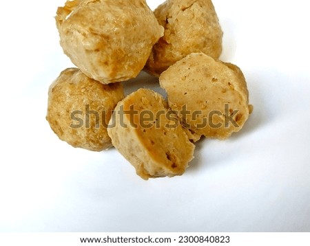 stack of tasty pentols on a plain white background Foto d'archivio © 