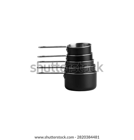 Stack of three black metal hexagonal bolts with washers on white background, black bolts