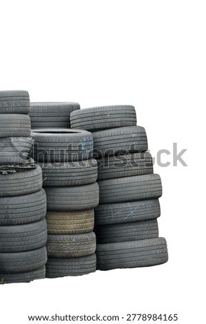 stack of tires isolated on white background 