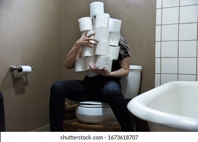 Stack Of Toilet Paper Hoarding