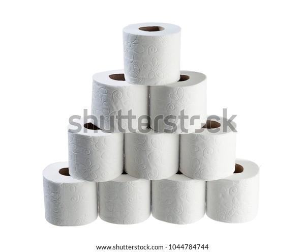 Stack Toilet Papers Isolated Stock Photo (Edit Now) 1044784744