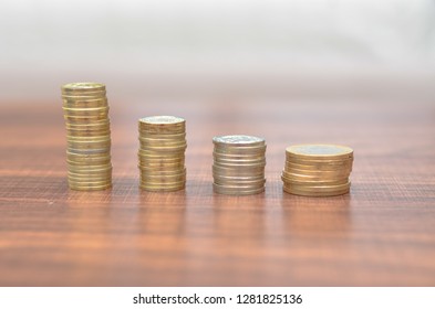 Stack of turkish coins - Shutterstock ID 1281825136