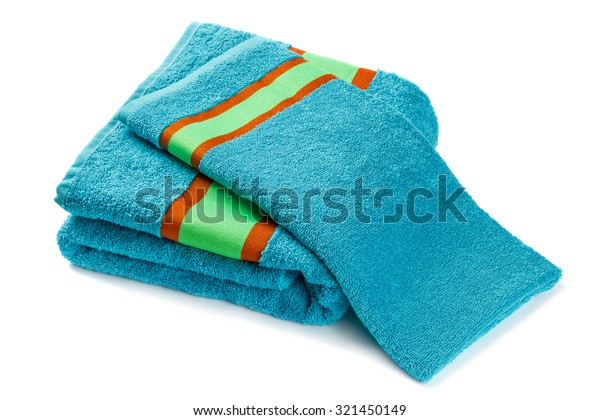 orange and white striped towels