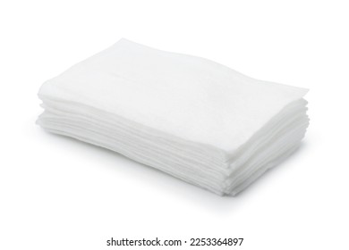 Stack of unwrapped wet wipes isolated on white - Powered by Shutterstock