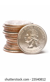 stack of US quarters - Shutterstock ID 23540812