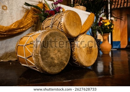 stack of Venezuelan folk drums