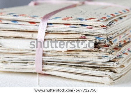 Stack of vintage letters.