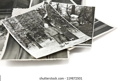 Stack Of Vintage Photos Of Young Girl