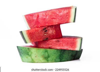 Stack of watermelon slices.