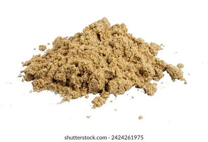 Stack of wet sand isolated