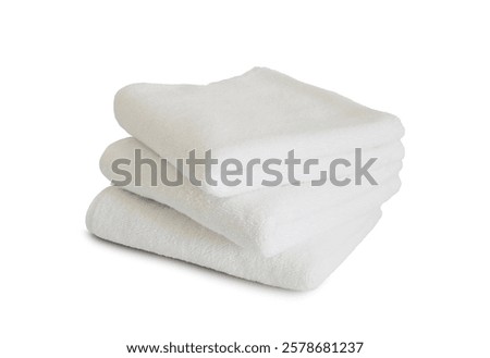 stack of white body towels isolated