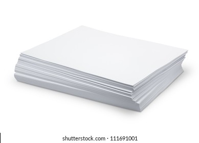 Stack white paper isolated on white background with Clipping Path - Shutterstock ID 111691001