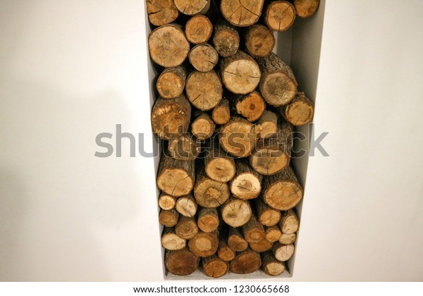 Stack Wood Next Fireplacefirewood Stock Photo Edit Now 1230665668